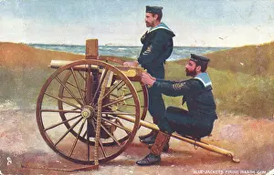 Blue Jackets firing Maxim Gun