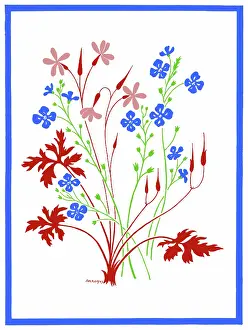 Arrobus: Blue and Pink Flower Design