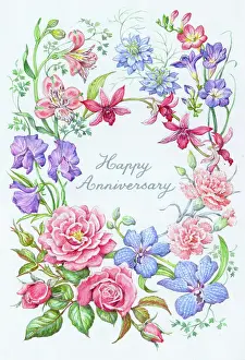 Carnations: Blue and Pink Orchids, Roses, Carnations etc