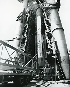 Hatfield: Blue Streak in LT Tower - Hawker Siddeley Dynamics? factory