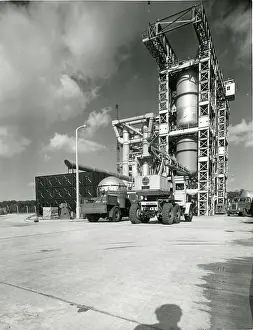 Hatfield: Blue Streak test rig installation at Hatfield, c1958