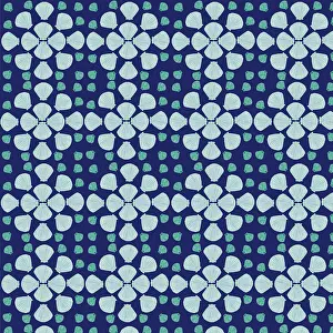 Turquoise: Blue and turquoise shells repeating pattern