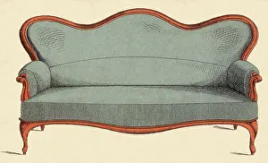 Upholstered: Blue Upholstered Couch