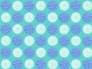 Linocut: Blue and white decorative linocut pattern