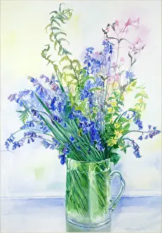 Beverley: Bluebells in a clear glass jug