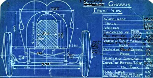 Blueprint: Blueprint of a modified Peugeot racing car