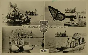 Traunsee: Blumenkorso on Traunsee. Four views with Orth