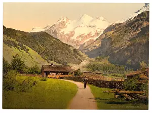 Chalets: Blumlisalp and chalets, Bernese Oberland, Switzerland Bl?mli