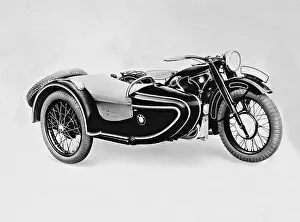 BMW motorcycle with sidecar, 1935