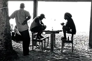 Tobago: Board game on the beach, Tobago, West Indies