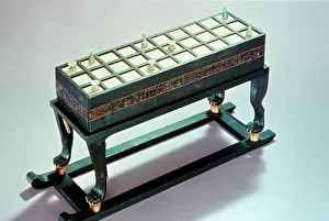 Treasures: Board game of senet, made in ebony and ivory