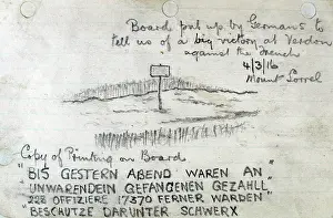 Ferner: Board put up by Germans reporting big victory at Verdun