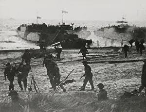 Ashore: On board landing craft - D-Day - WW2