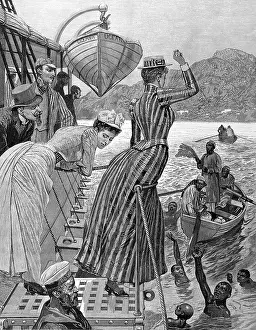 Davits: On board a passenger ship, Aden 1891