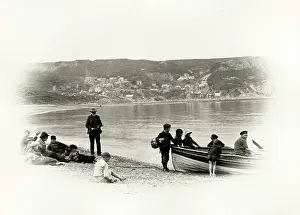 Runswick: Boat on the beach at Runswick Bay, Yorkshire