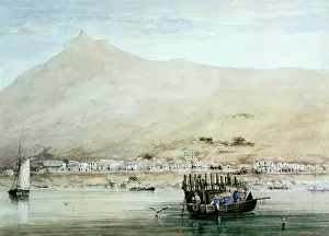Iziko: Boat being built at Simon's Town, 1844