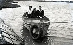 Holidaymakers: Boat on River Crouch, Hullbridge, Kent