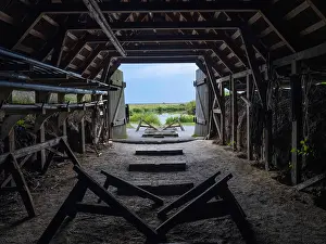 Repairs: Boathouse, Bork Vikingehavn, Bork Harbour, Jutland, Denmark