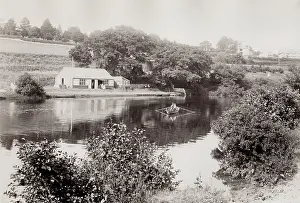 Brecon: Boathouse on the River Usk. Brecon Beacons, Wales