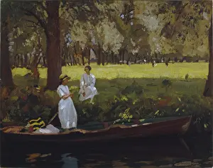 Talmage: Boating ' two women dressed in white