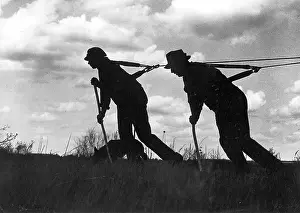 Towing: Boatmen while towing, 1934
