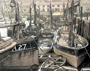 Jumble: Boats in Brixham Harbour, Devon