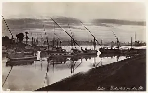 Houseboats: Boats on the Nile at dusk - Cairo, Egypt