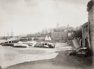 Handcart: Boats and waterfront at Penzance, Cornwall