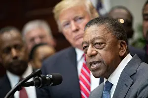 Billionaire: Bob Johnson, speaks at the ceremony establishing