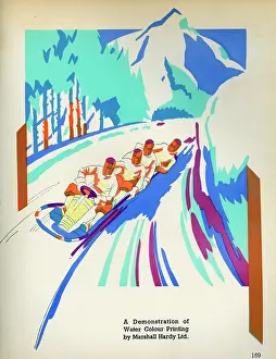 Sleigh: Bob Sleigh scene in Art Deco style