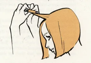 Curler: Bobbed hairstyle illustration in MF, The Max Factor Book of
