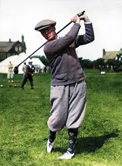 Golfers: Bobby Jones, golfer, in action
