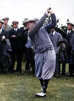 Golfers: Bobby Jones, golfer, watched by spectators