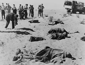 Tripartite: Bodies of dead Egyptian soldiers lying in the