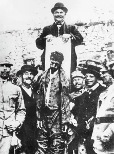 Traitor: Body of Cesare Battisti with hangman