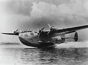 314a: Boeing 314A Bristol of BOAC taking off