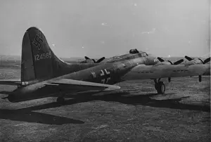 B 17f: Boeing B-17F captured, (on the ground)
