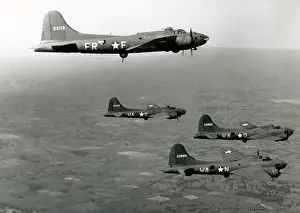 Quartet: Boeing B-17F quartet of 524th & 525th BS, 379th BG