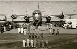 Groundcrew: A Boeing C-97 poses with its groundcrew