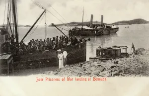Paddlesteamer: Boer Prisoners of War landing at Bermuda