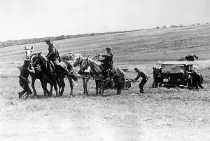 German Soviet: Bogged truck of the Wehrmacht on the Eastern Front, 1941