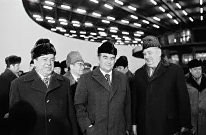 Greeted: Bohuslav Chnoupek visiting USSR