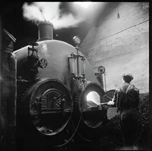 Shovelling: Boiler room of Jesse Shirley?s Bone and Flint Mill
