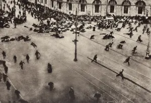 Unsuccessfully: Bolshevik protest scattered by machine guns. Nevsky