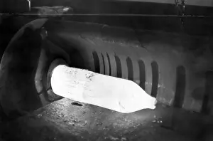 Heated: A bomb blank is stretched into shape