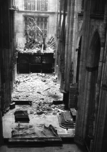 Rhine Westphalia: Bomb damage to the Cologne Cathedral, 1943