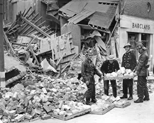 Barclays: Bomb damage in a London suburb, WW2