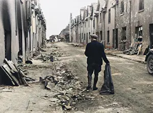 Terraced: Bomb damage in Plymouth