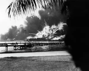 Conflicting: Bomb Or Naval Artillery Shell Exploding During Japanese At