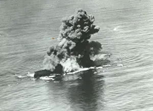 U.s.s: Bomb tests U.S.S. 'Virginia' (1923): ship on fire